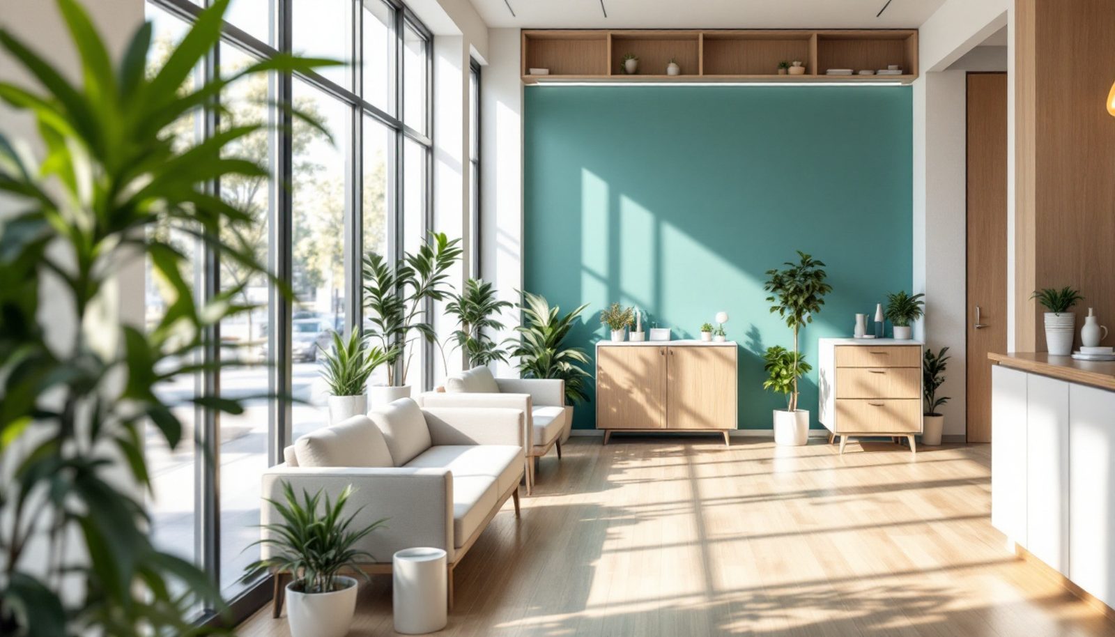 Bright, modern dental office reception area